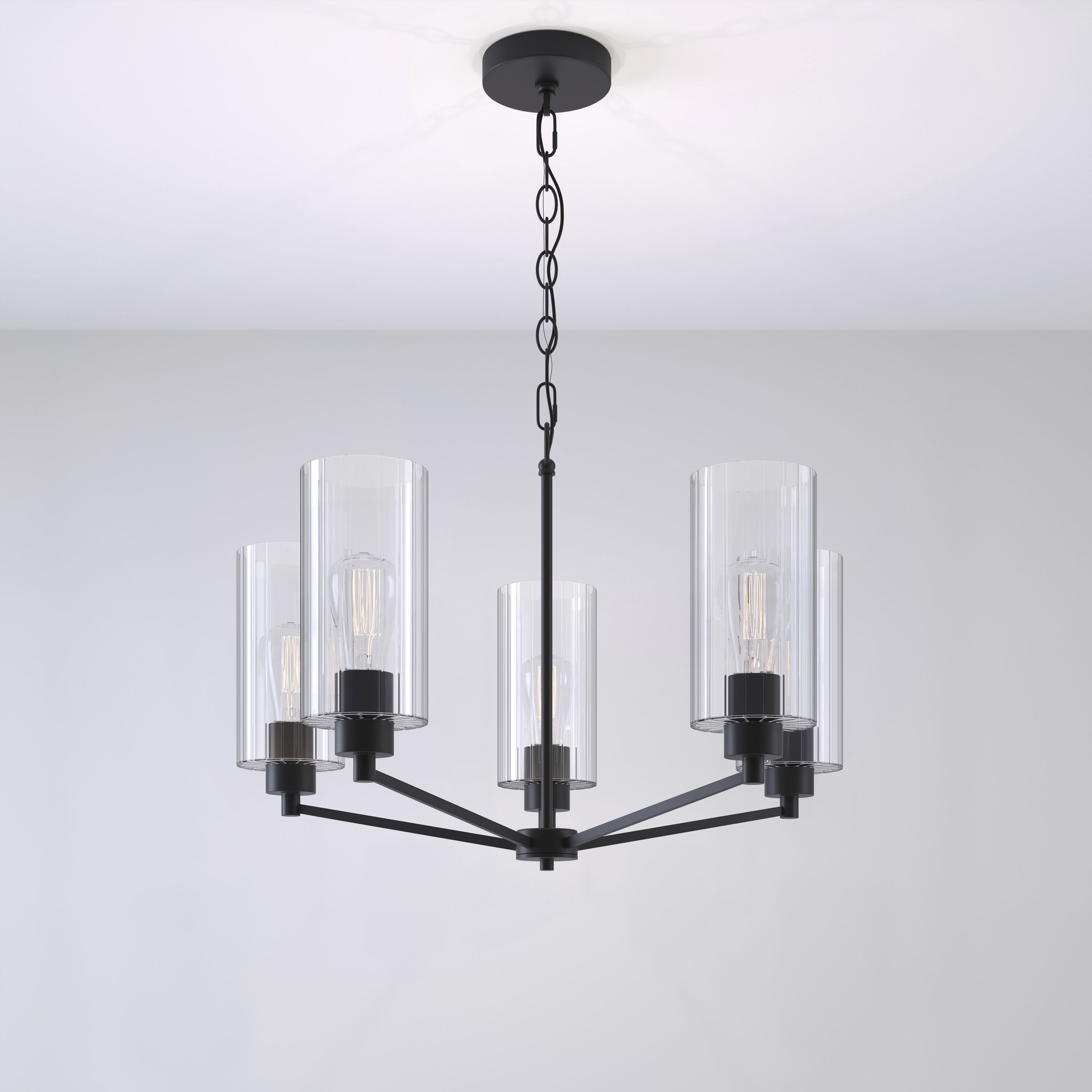 Beverlly 5 Light 26 inch Matte Black Chandelier Ceiling Light